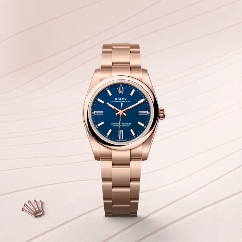 Rolex Oyster Perpetual 34 18 kt Everose gold, M124205-0002